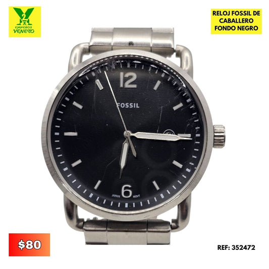 RELOJ FOSSIL FONDO NEGRO 352472