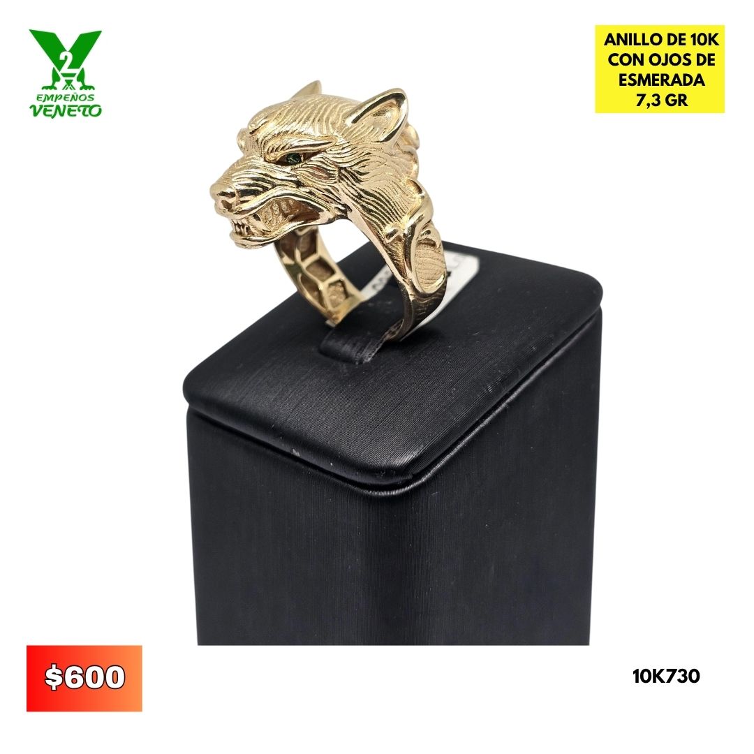 ANILLO DE LOBO DE 10 KILATES