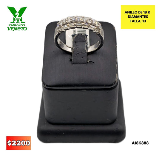 ANILLO DE 18 KILATES DIAMNANTES A18K888