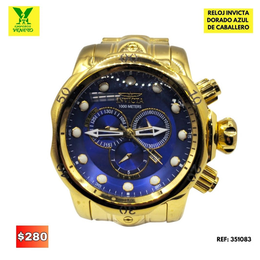 RELOJ INIVICTA DORADO FONDO AZUL 351083