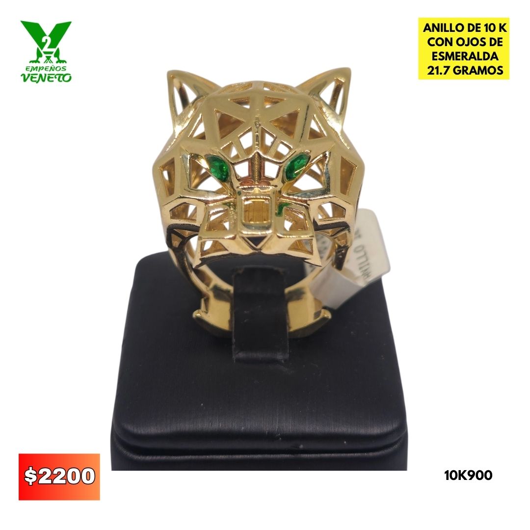 ANILLO DE PANTERA DE 10 KILATES