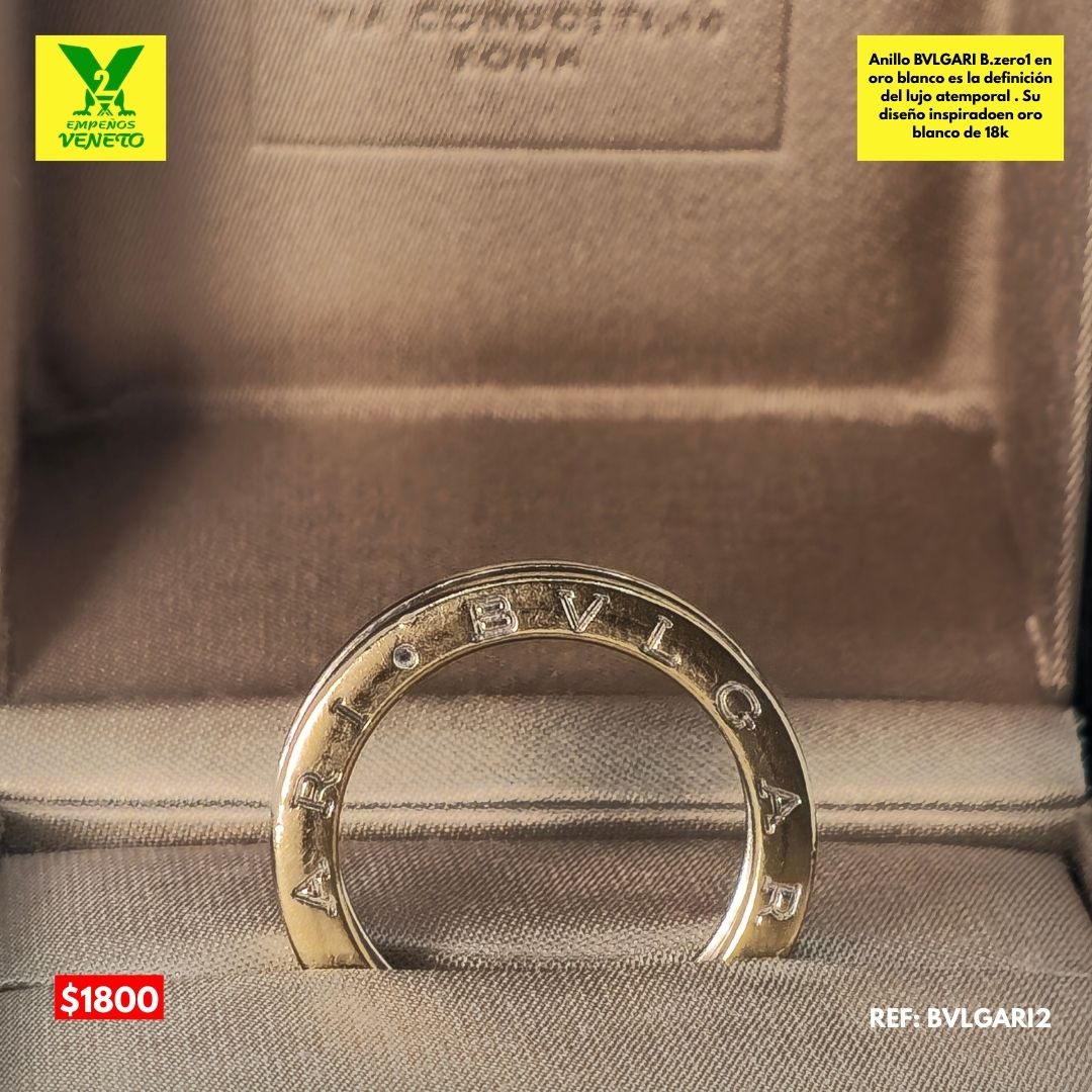 ANILLO DE ORO BLANCO BVLGARI