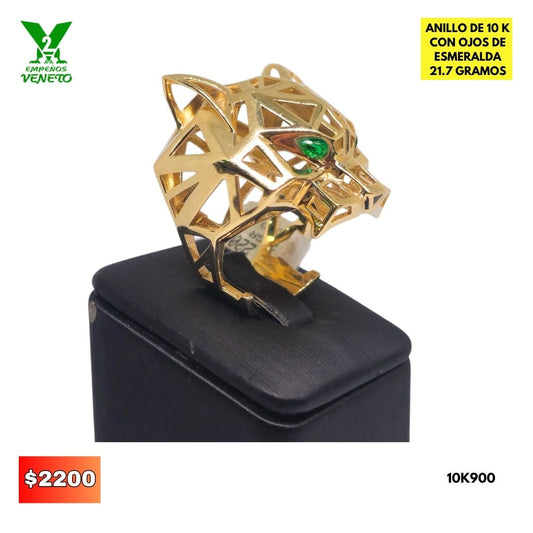 ANILLO DE PANTERA DE 10 KILATES