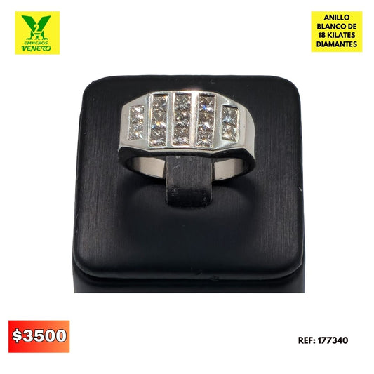 ANILLO DE ORO BLANCO DE 18 KILATES CON DIAMANTES 177340
