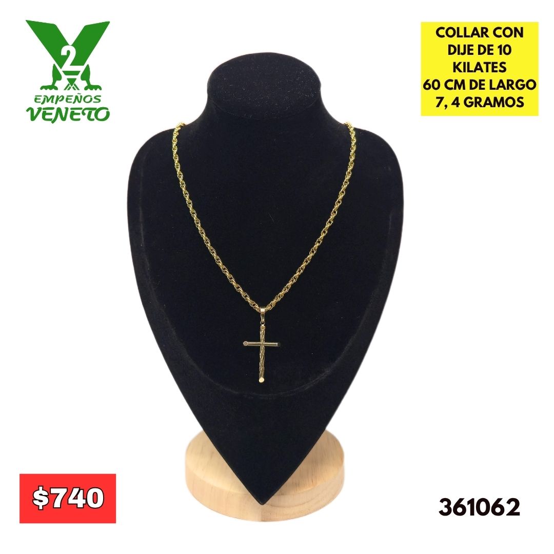 COLLAR CON DIJE DE 10 KILATES 361062