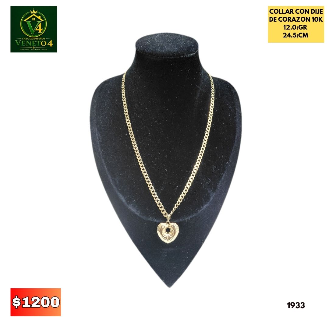 COLLAR CON DIJE DE CORAZON 10K 1933