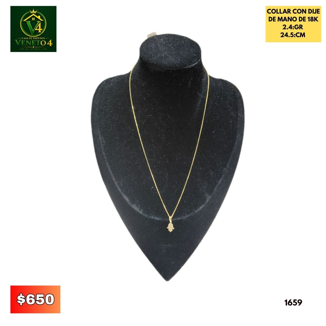 COLLAR CON DIJE DE MANO DE 18K 1659