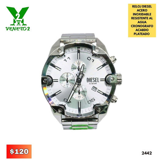 RELOJ DIESEL PLATEADO 2442
