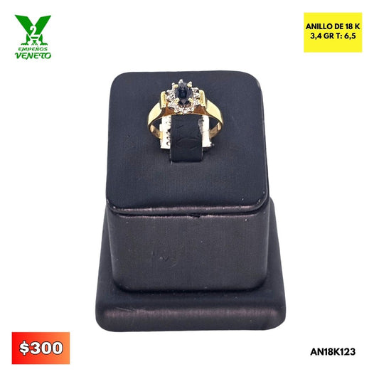ANILLO 18K ZAFIRO AN18K123