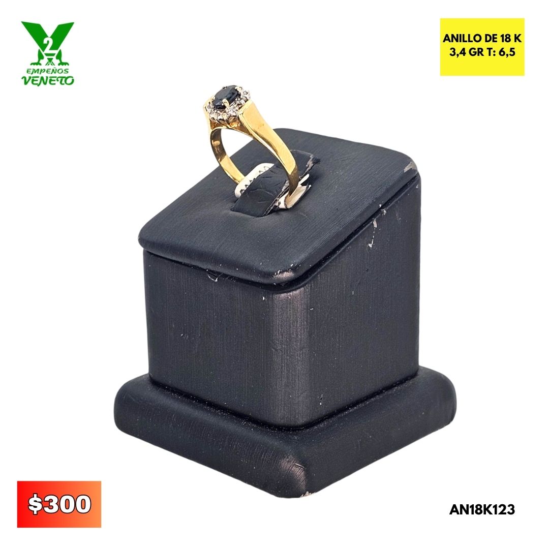 ANILLO 18K ZAFIRO AN18K123