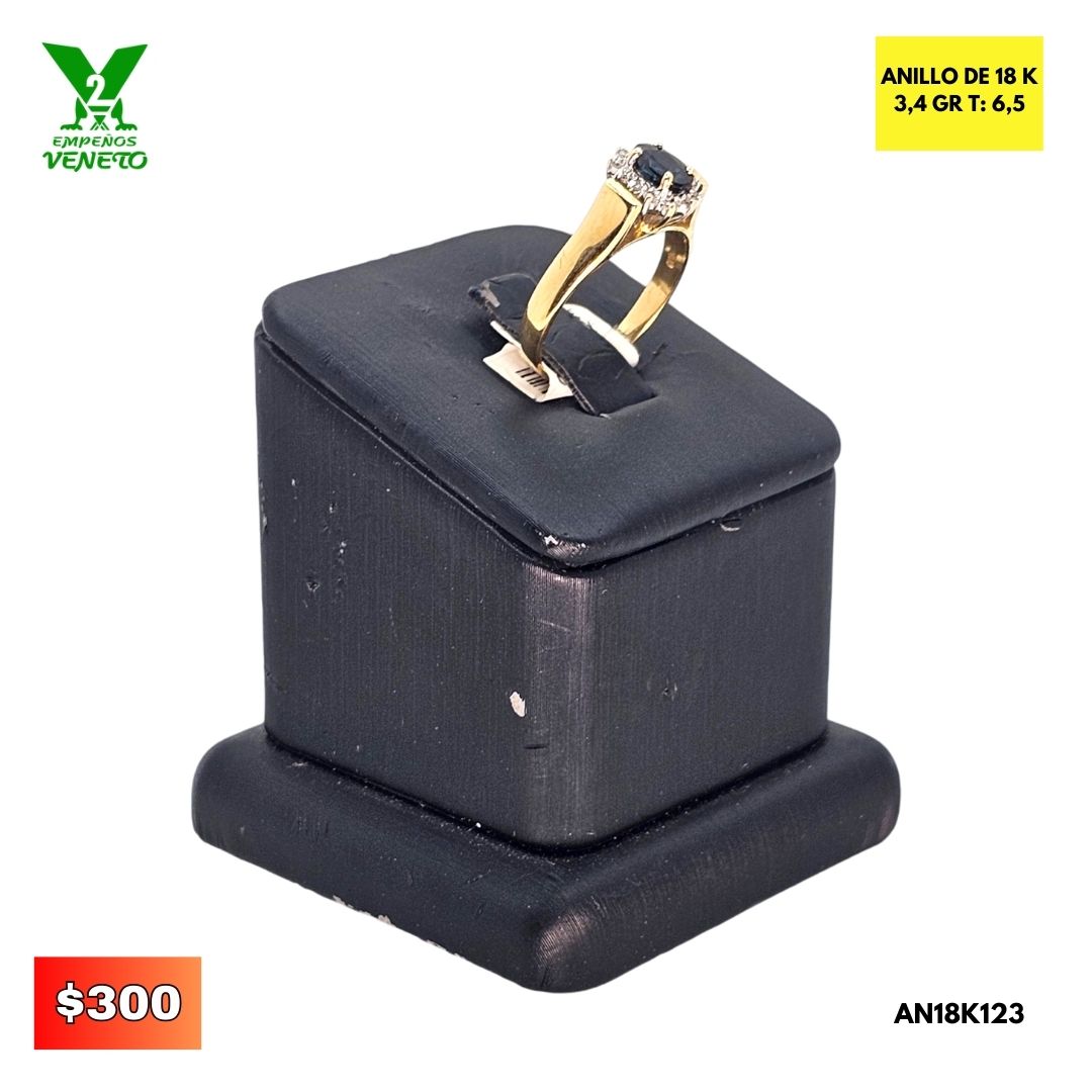 ANILLO 18K ZAFIRO AN18K123