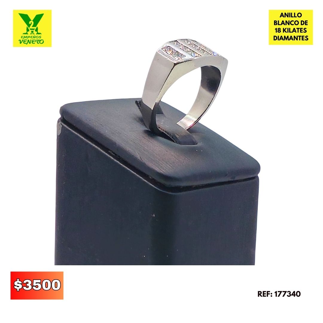 ANILLO DE ORO BLANCO DE 18 KILATES CON DIAMANTES 177340