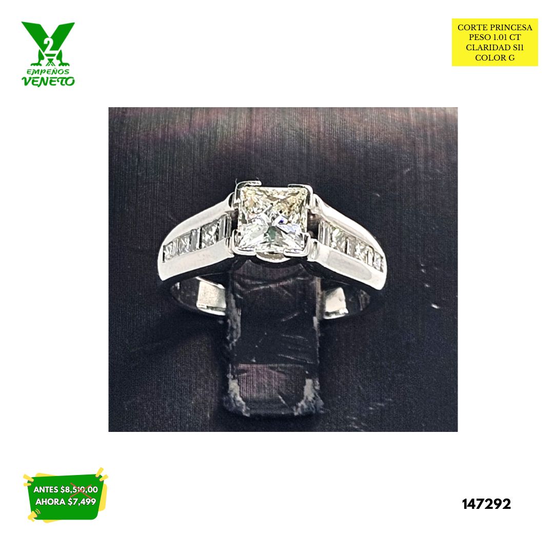 ANILLO DE ORO BLANCO CON DIAMANTE CERTIFICADO 147292