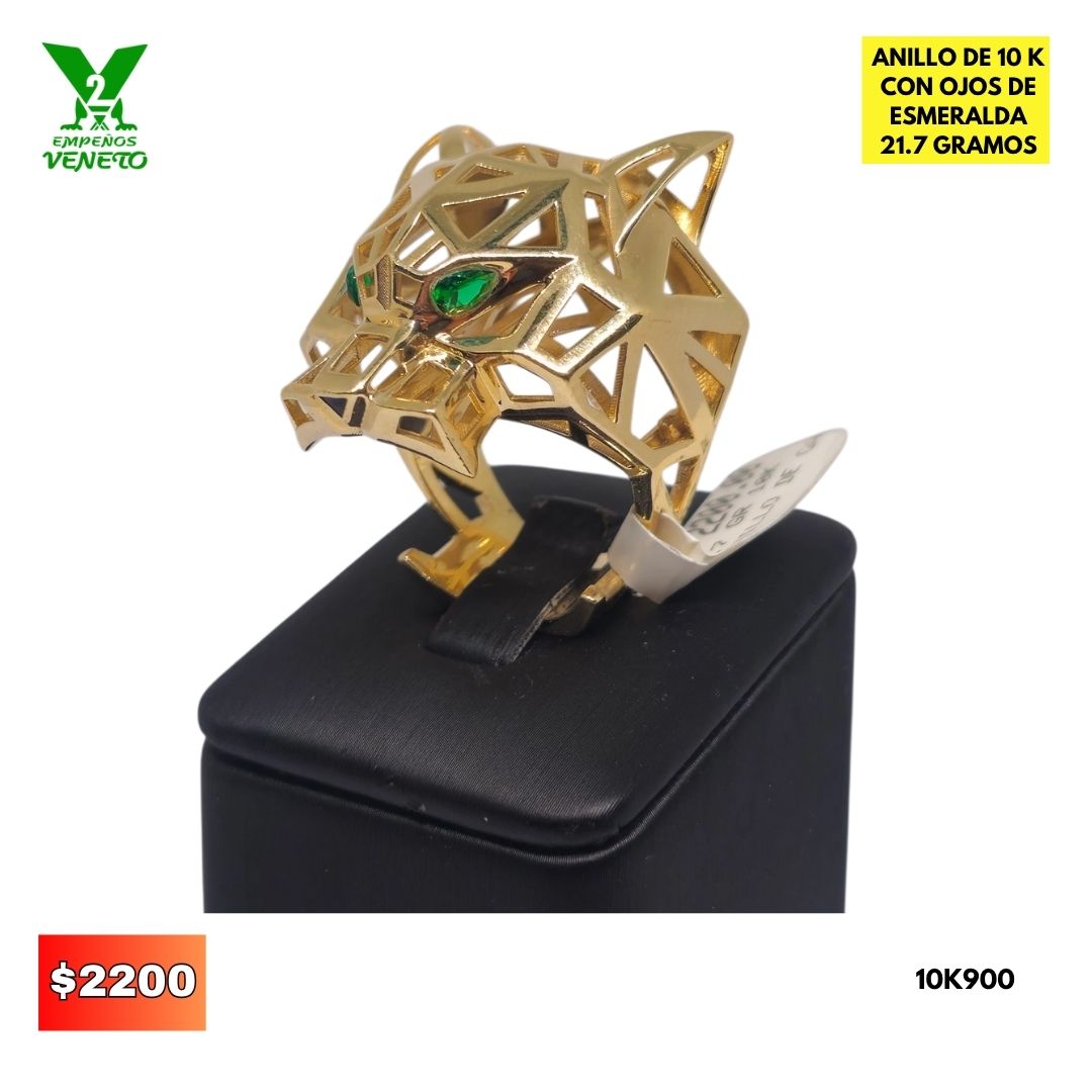 ANILLO DE PANTERA DE 10 KILATES