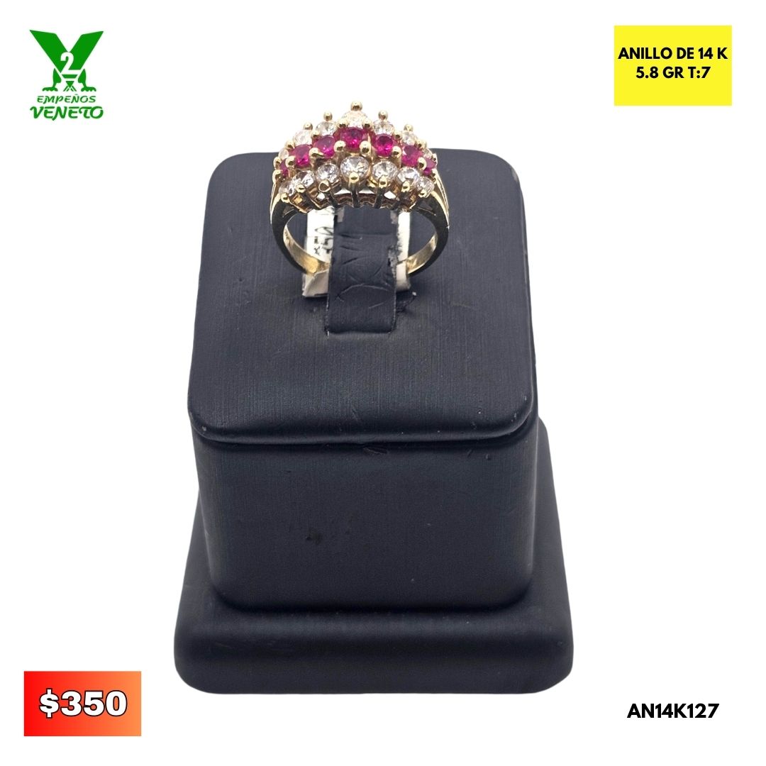 ANILLO 14 KILATES CON RUBIES AN14K127