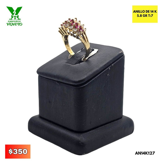 ANILLO 14 KILATES CON RUBIES AN14K127