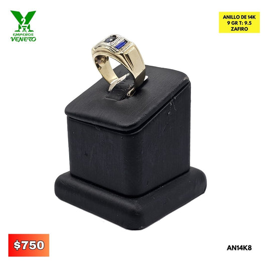 ANILLO DE 14 KILATES CON ZAFIROS AZULES AN14K8