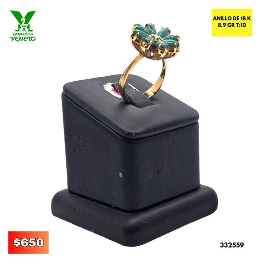 ANILLO DE 18 KILATES CON CORAL 332559