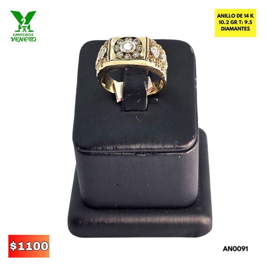 ANILLO DE 14K HERMOSOS DIAMANTES AN0091