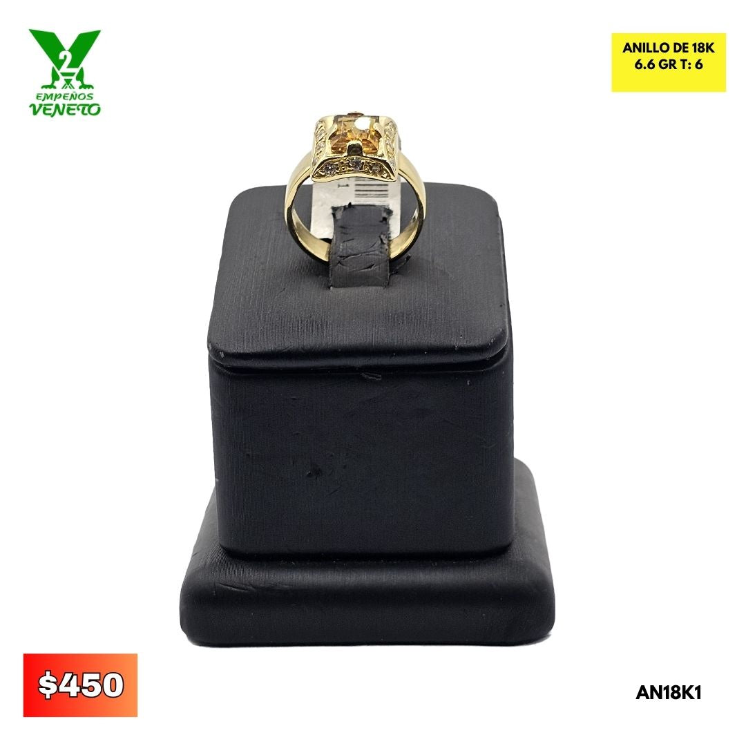 ANILLO DE 18K PIEDRA PRECIOSA AMBAR AN18K1