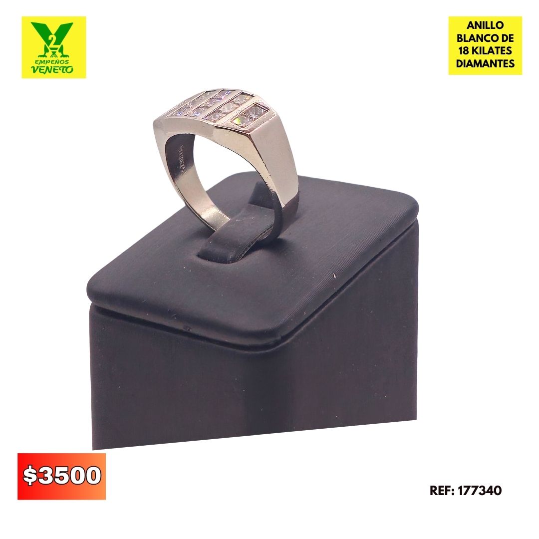 ANILLO DE ORO BLANCO DE 18 KILATES CON DIAMANTES 177340