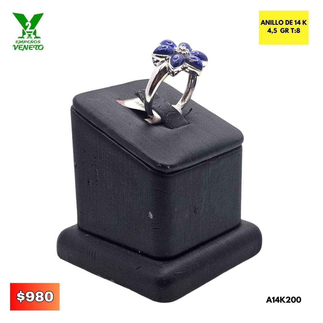 ANILLO DE 14 KILATES CON HERMOSOS DIAMANTES Y CORAL A14K200
