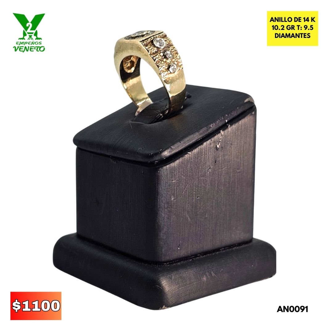 ANILLO DE 14K HERMOSOS DIAMANTES AN0091