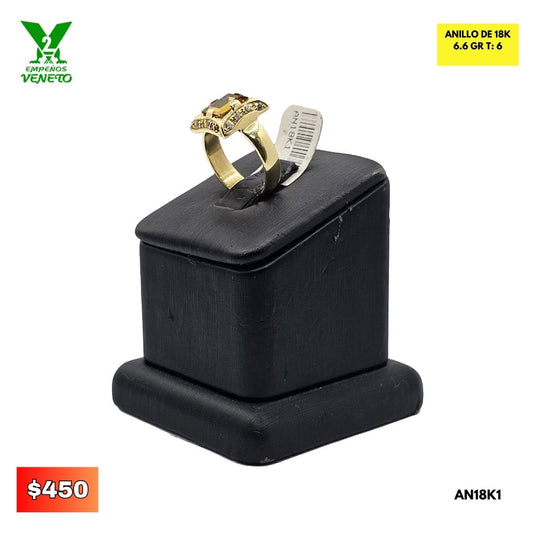 ANILLO DE 18K PIEDRA PRECIOSA AMBAR AN18K1