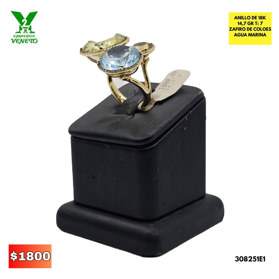 ANILLO DE 18 KILATES ZAFIRO 308251E1
