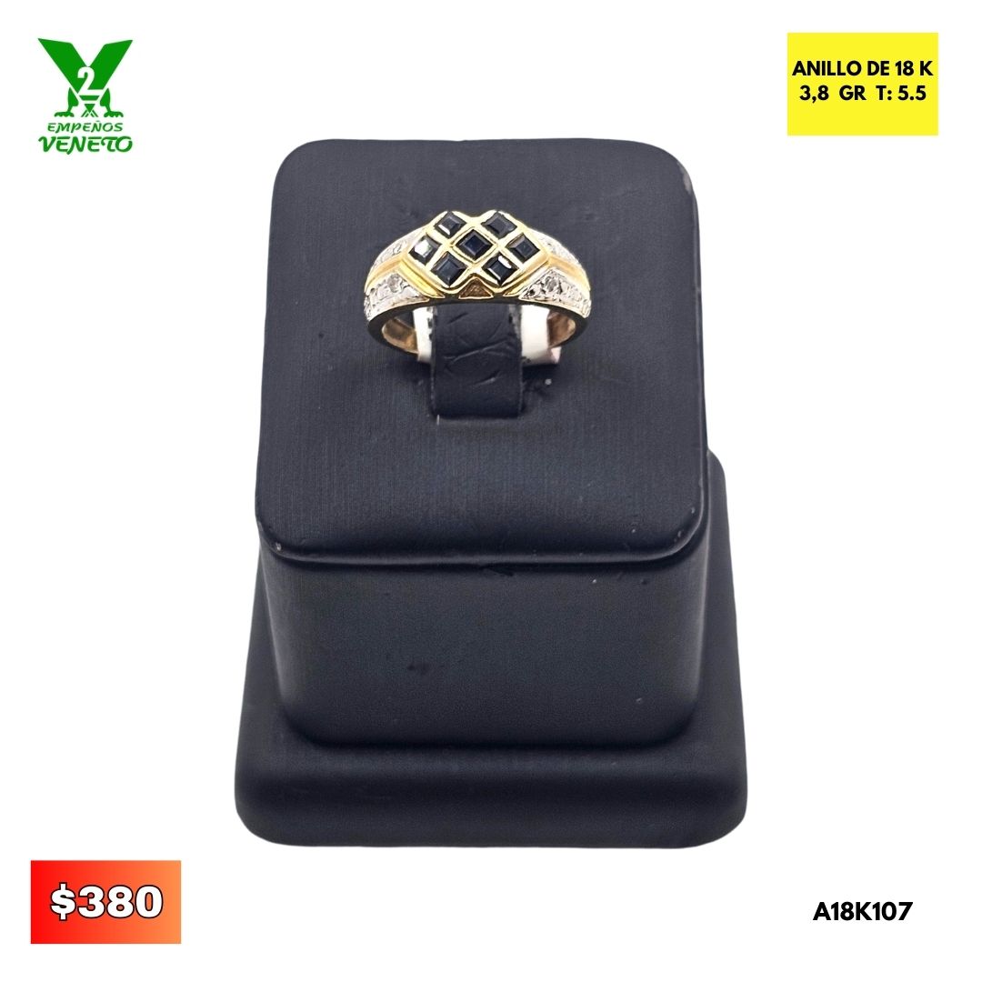 ANILLO 18K ZAFIRO A18K107