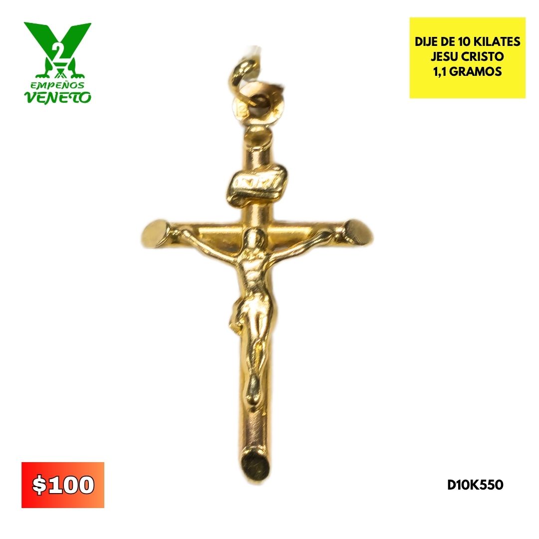 DIJE DE CRUZ DE 10 KILATES D19K550