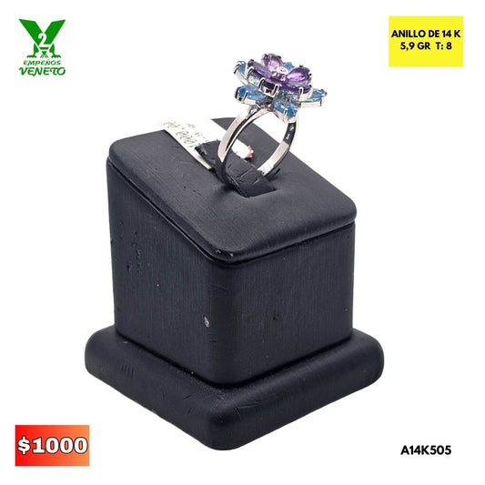 ANILLO DE 14K HERMOSAS PIEDRAS PRECIOSAS A14K505