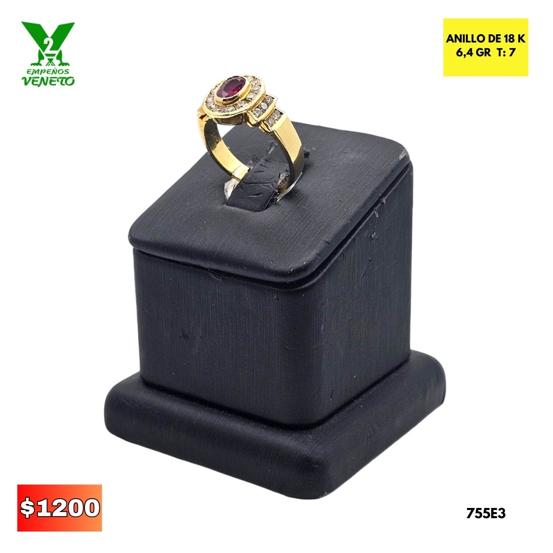 ANILLO 18K JUNTO A LOS DIAMANTES Y RUBIES 755E3