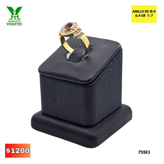 ANILLO 18K JUNTO A LOS DIAMANTES Y RUBIES 755E3