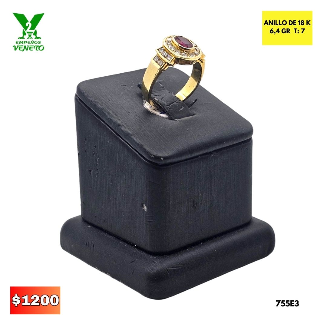 ANILLO 18K JUNTO A LOS DIAMANTES Y RUBIES 755E3