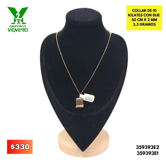 COLLAR CON DIJE DE PERGAMINO DE 10 KILATES 359393E2 359393E1