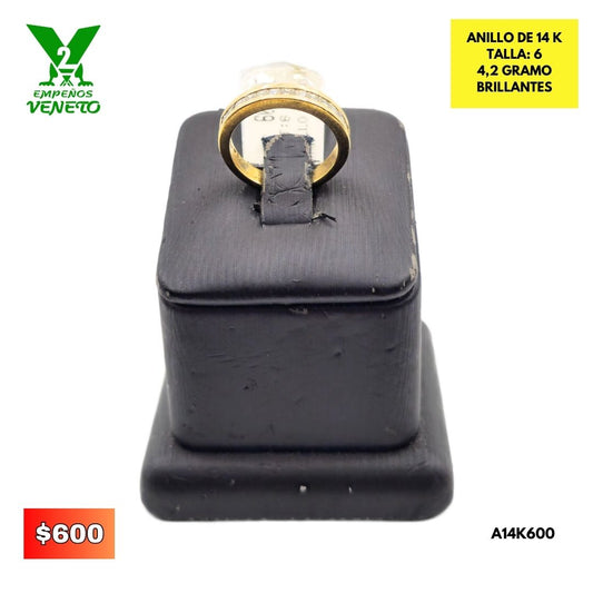 ANILLO DE ORO 14 KILATES A14K600
