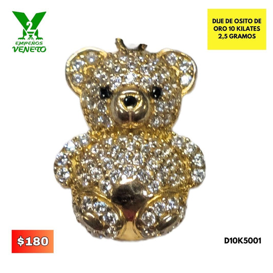 DIJE DE OSO DE 10 KILATES D10K5001