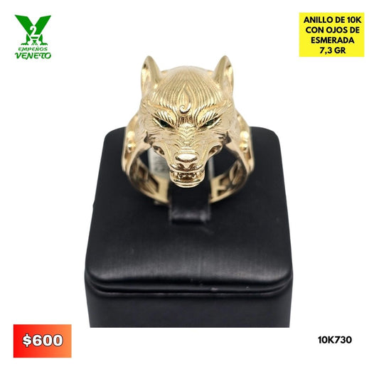 ANILLO DE LOBO DE 10 KILATES