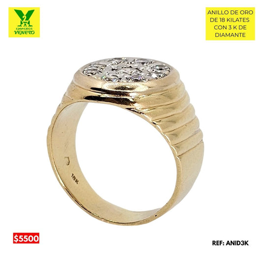 ANILLO DE ORO 18 KILATES CON DIAMANTES