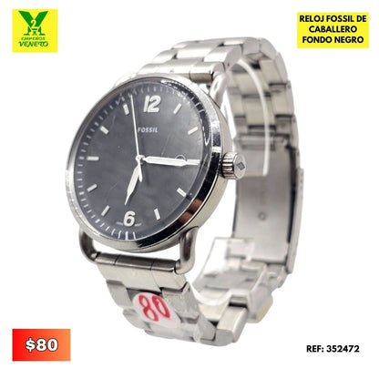 RELOJ FOSSIL FONDO NEGRO 352472