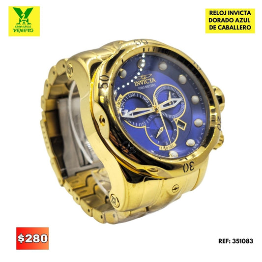 RELOJ INIVICTA DORADO FONDO AZUL 351083