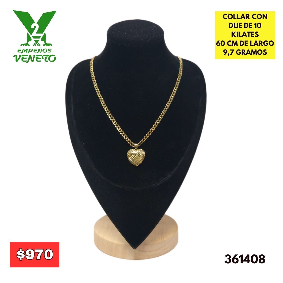 COLLAR CON DIJE DE 10 KILATES 361408