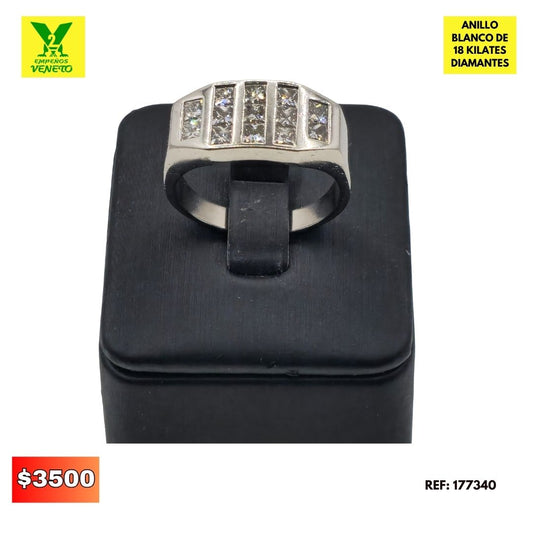 ANILLO DE ORO BLANCO DE 18 KILATES CON DIAMANTES 177340