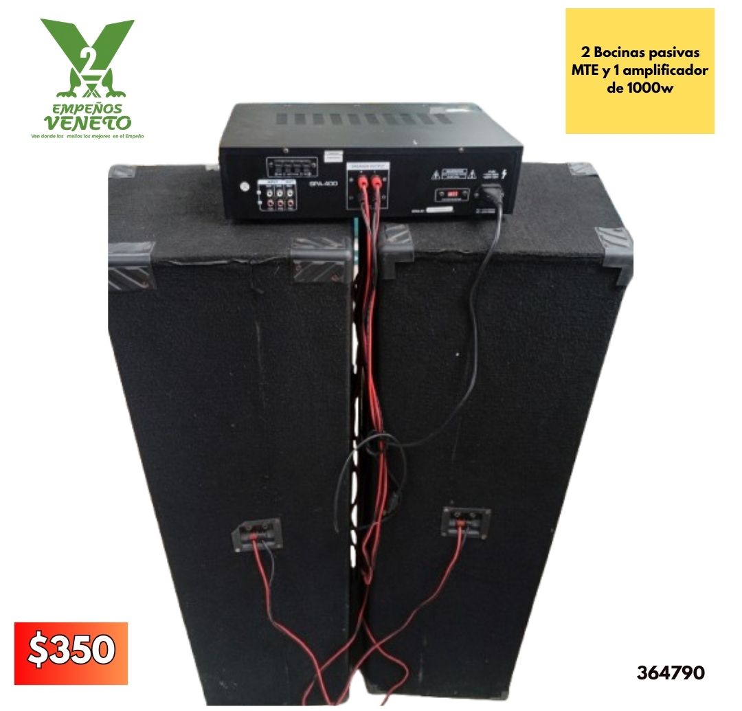 2 Bocinas pasivas MTE y Amplificador 364790
