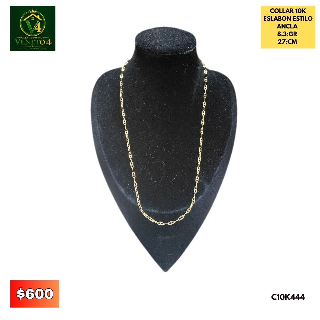 COLLAR 10K ESLABON ESTILO ANCLA C10K444
