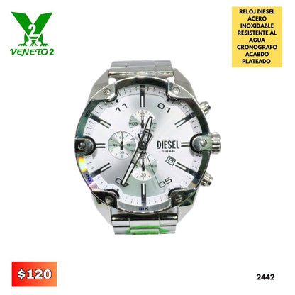 RELOJ DIESEL PLATEADO 2442