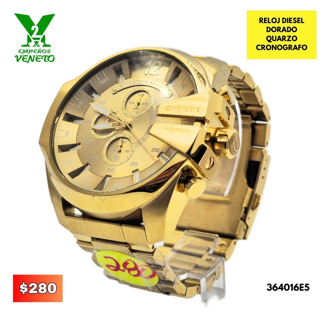 RELOJ DIESEL DORADO 364016E5