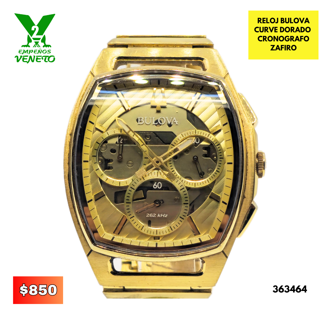 RELOJ BULOVA CURVE DORADO 363464
