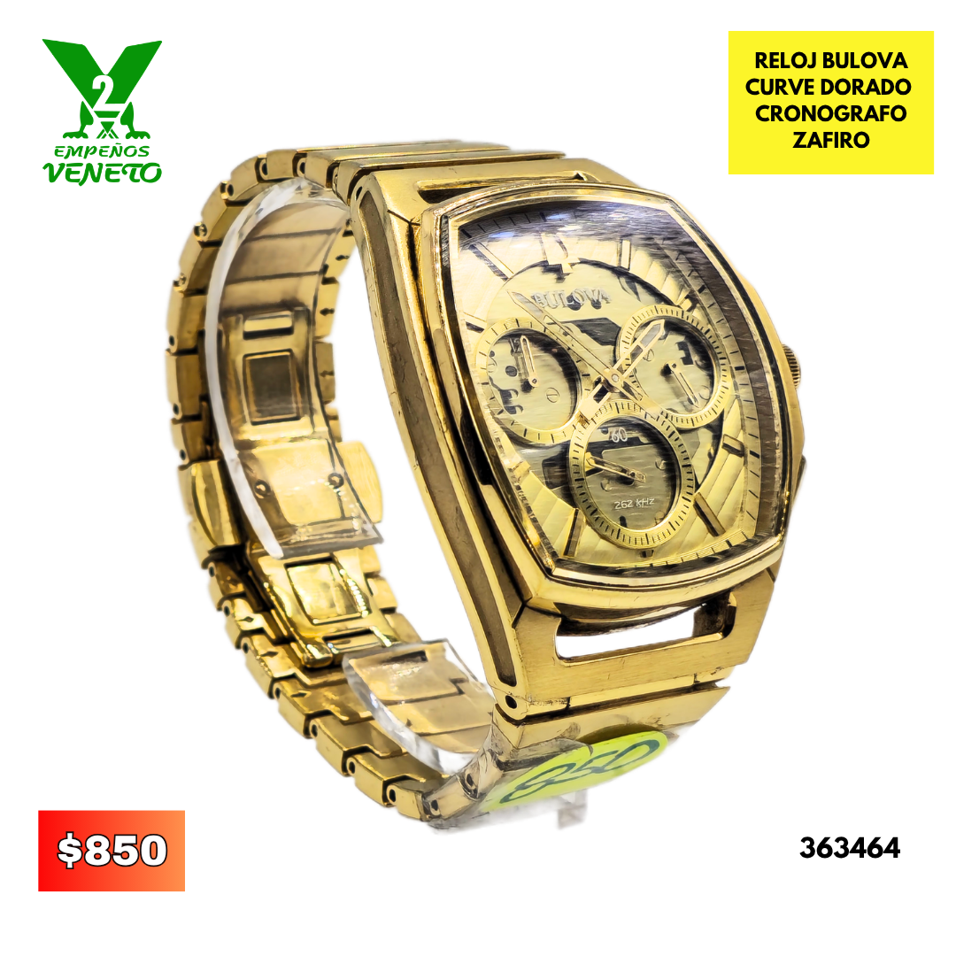 RELOJ BULOVA CURVE DORADO 363464